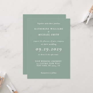 Elegant Sage Green Wedding Invitations