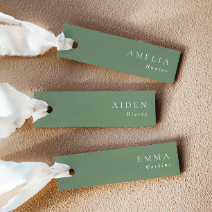 Elegant Sage Green Wedding Name Place Cards