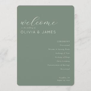 Elegant Sage Green Wedding Program