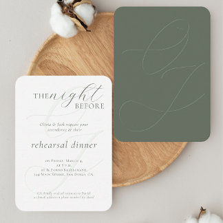 Elegant Sage Green Wedding Rehearsal Dinner Enclosure Card
