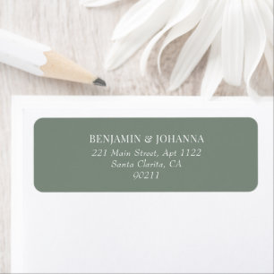 Elegant Sage Green Wedding Return Address Label