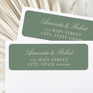 Elegant Sage Green Wedding Return Address Label
