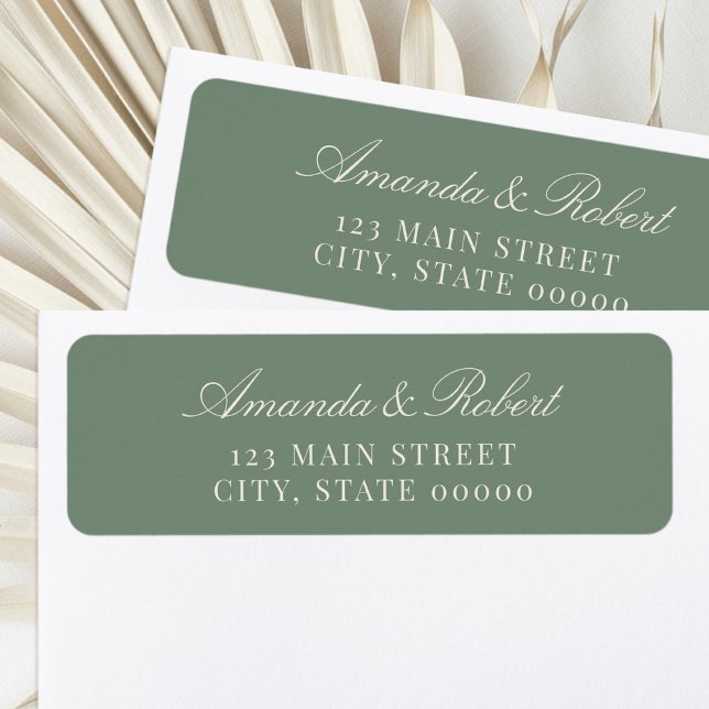 Elegant Sage Green Wedding Return Address Label (Creator Uploaded)