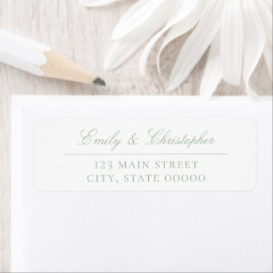 Elegant Sage Green Wedding Return Address Label