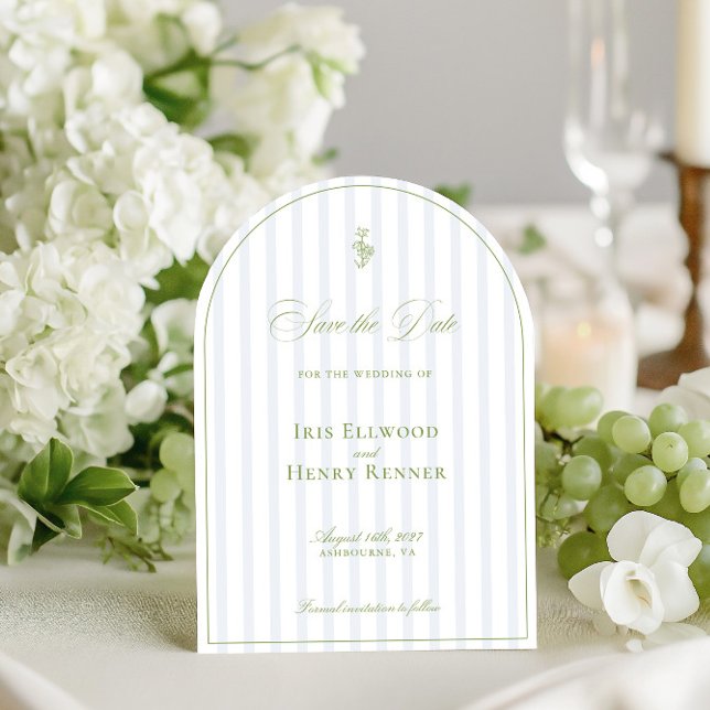 Elegant Sage Green Wedding Save The Date Card (Elegant Sage Green Wedding Save The Date Card)