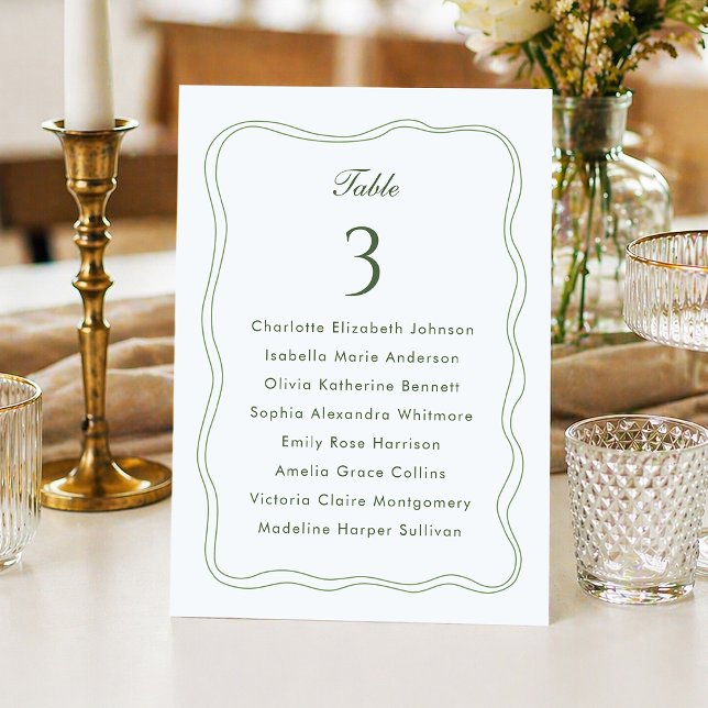 Elegant Sage Green Wedding Seating List Invitation (Creator Uploaded)