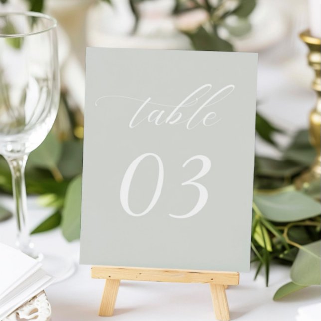 Elegant Sage Green Wedding Table Number (Creator Uploaded)
