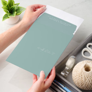 Elegant Sage Green Wedding Thick Cardstock Envelope Mailers