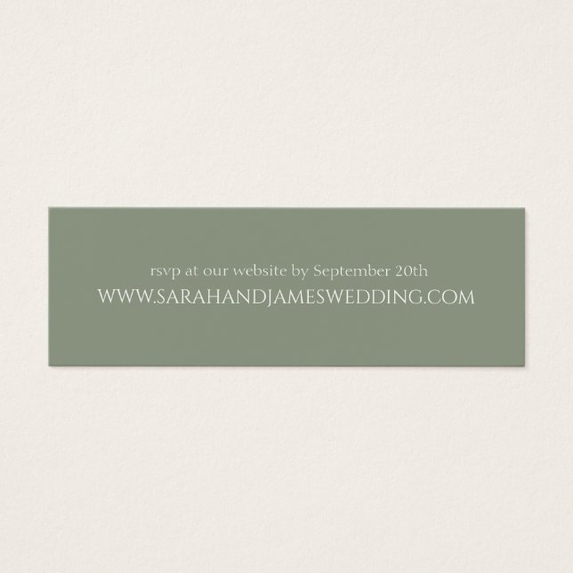 Elegant Sage Green Wedding Website Rsvp Card (Front)