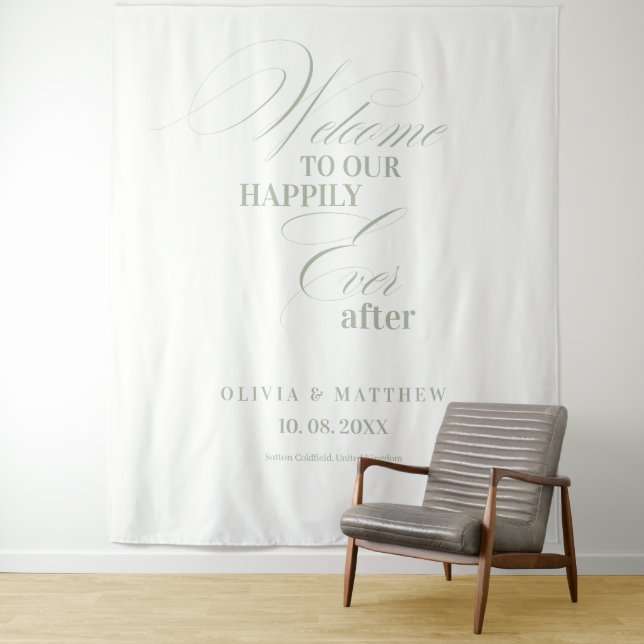 Elegant Sage Green Wedding Wedding   Backdrops  (In Situ)
