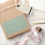Elegant Sage Green Wedding Welcome Gift Rectangular Sticker<br><div class="desc">Elegant Sage Green Wedding Welcome Gift Stickers</div>