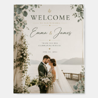 Elegant Sage Green Wedding Welcome Poster