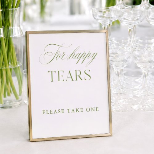 Elegant Sage Green &amp; White For Happy Tears Sign