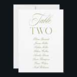 Elegant Sage Green & White Wedding Table Number<br><div class="desc">Designed for garden weddings, refined receptions, and timeless outdoor celebrations. Coordinates with the “Iris” Wedding Invitation Collection — click the collection link on this page to find matching items like menus, invitations, signage, and more. Please note: this template is not editable. To find other table numbers in this series, visit...</div>