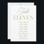 Elegant Sage Green & White Wedding Table Number<br><div class="desc">Designed for garden weddings, refined receptions, and timeless outdoor celebrations. Coordinates with the “Iris” Wedding Invitation Collection — click the collection link on this page to find matching items like menus, invitations, signage, and more. Please note: this template is not editable. To find other table numbers in this series, visit...</div>