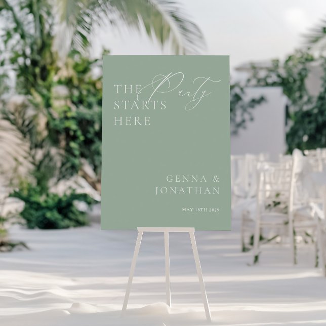 Elegant Sage Green & White Wedding Welcome Sign (Elegant Sage Green & White Wedding Welcome Sign)