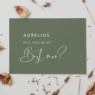 Elegant sage green Will you be my best man card