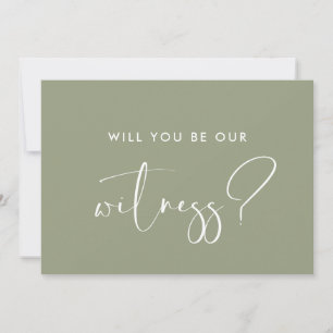 Elegant Sage Green Will you be our witness card
