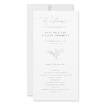 Elegant Sage Greenery Boho Floral Wedding Program