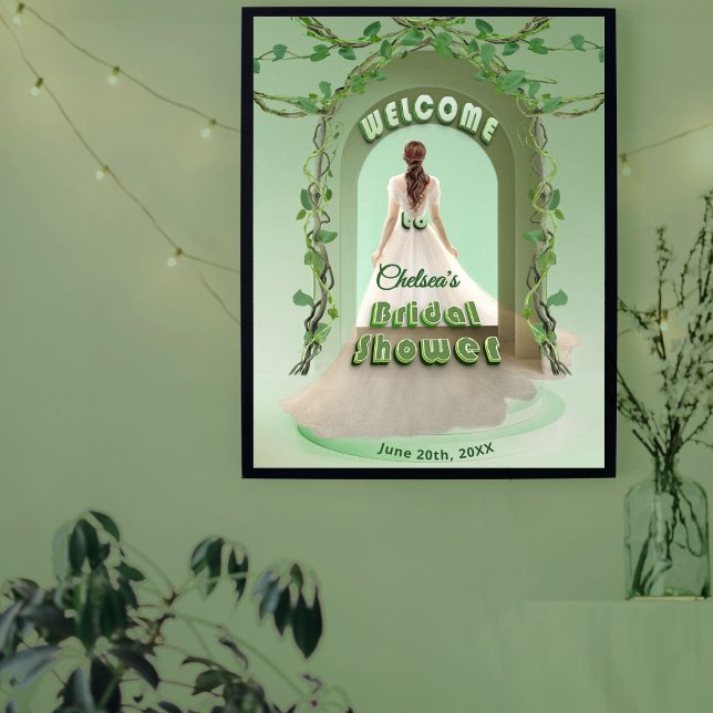 Elegant Sage Greenery Bridal Shower Welcome Sign (Creator Uploaded)