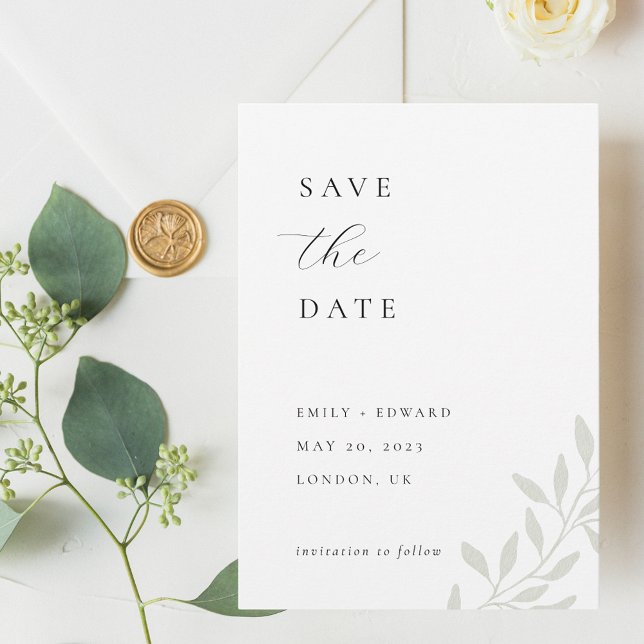 Elegant Sage Greenery Photo Wedding Save the Date  (Creator Uploaded)