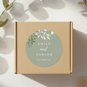 Elegant Sage Greenery Wedding Envelope Seal
