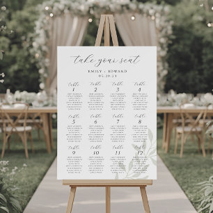 Elegant Sage Greenery Wedding Seating Chart Sign