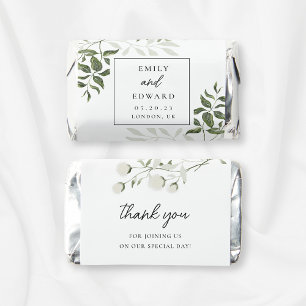 Elegant Sage Greenery & White Floral Wedding Hershey's Miniatures