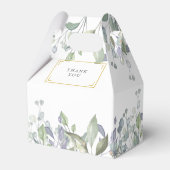 Elegant Sage Lilac Greenery Bridal Shower Favor Boxes (Back Side)