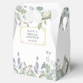 Elegant Sage Lilac Greenery Bridal Shower Favor Boxes (Opened)
