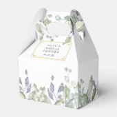 Elegant Sage Lilac Greenery Bridal Shower Favor Boxes (Front Side)
