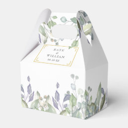 Elegant Sage Lilac Greenery Wedding Favor Boxes
