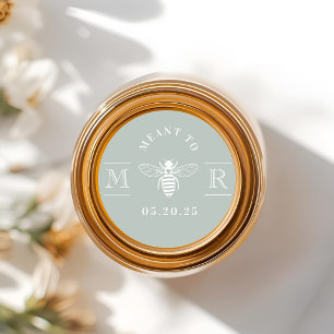 Elegant Sage Meant to Bee Wedding Honey Favor Classic Round Sticker
