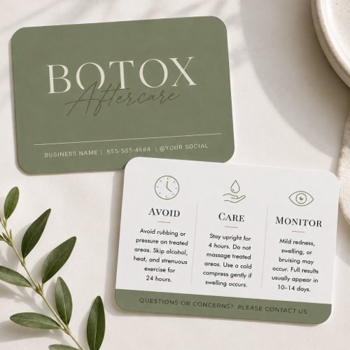 Elegant Sage Minimal Botox Aftercare