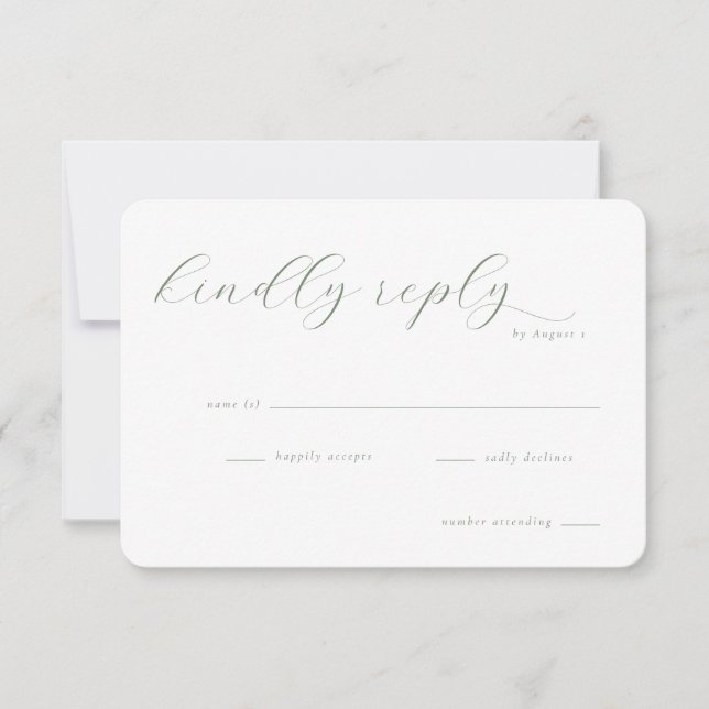 Elegant Sage Minimalist Invitation (Front)