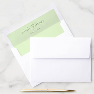 Elegant Sage Minimalist Wedding Envelope Liner