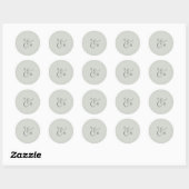 Elegant Sage Mint Monogram Wedding Envelope Seals (Sheet)