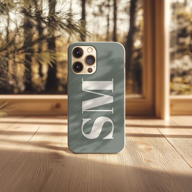 Elegant Sage Monogram initial  Case-Mate iPhone Case (Creator Uploaded)