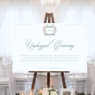 Elegant Sage Pastel Wildflower Crest Unplugged Foam Board