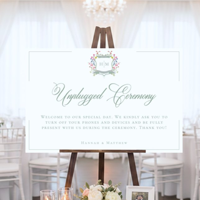 Elegant Sage Pastel Wildflower Crest Unplugged Foam Board (Creator Uploaded)