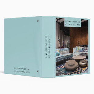 Elegant Sage Vacation Rental Guest Guidebook 3 Ring Binder