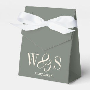 Elegant Sage wedding couples initials Favor Boxes