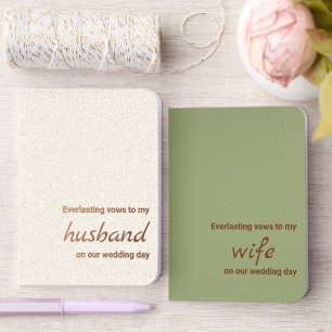 Elegant Sage & White Wedding Faux Gold Foil Vow Books