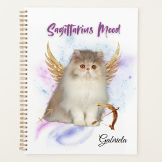 Elegant Sagittar Zodiac Cat Planner Notebook