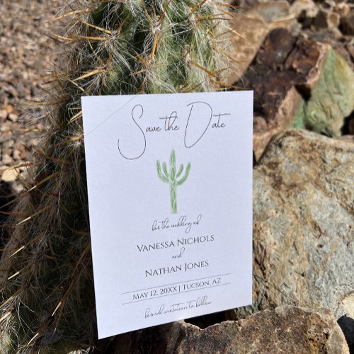 Elegant Saguaro Cactus Save The Date Invitation