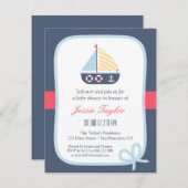 Elegant Sail boat Nautical Baby Shower Invitations (Front/Back)