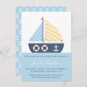 Elegant Sailboat Nautical Baby Shower Invitations (Front/Back)