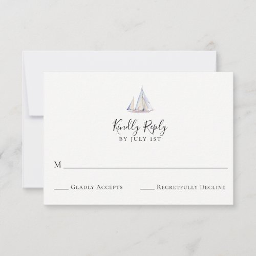 Elegant Sailboat Wedding RSVP Card