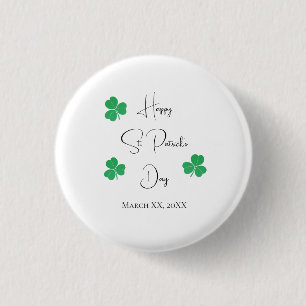 Elegant Saint Patricks Day Shamrock Button