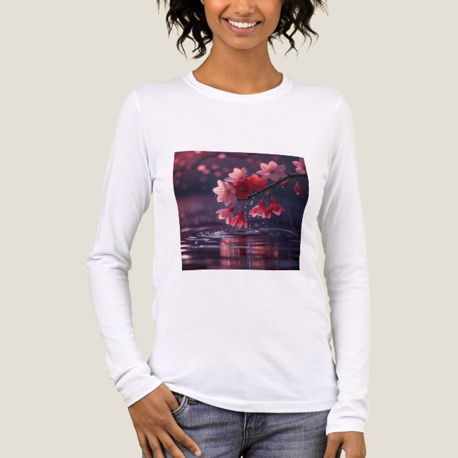 Elegant Sakura Blossom Phone Case – Dreamy Japanes Tri-Blend Shirt (Front)